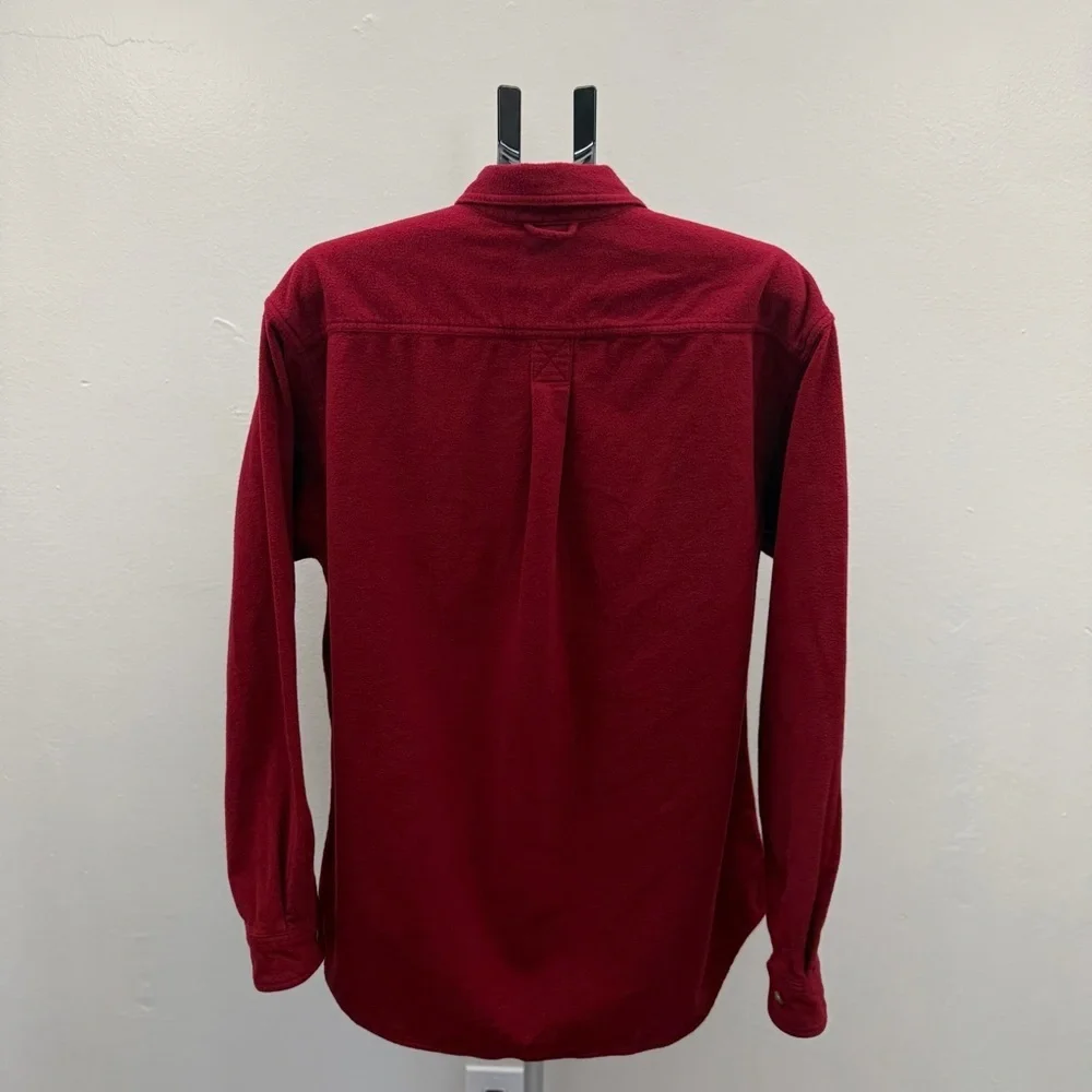 Eddie Bauer Red Flannel Shirt Men Large Button Up Long Sleeve Cotton Outdoor